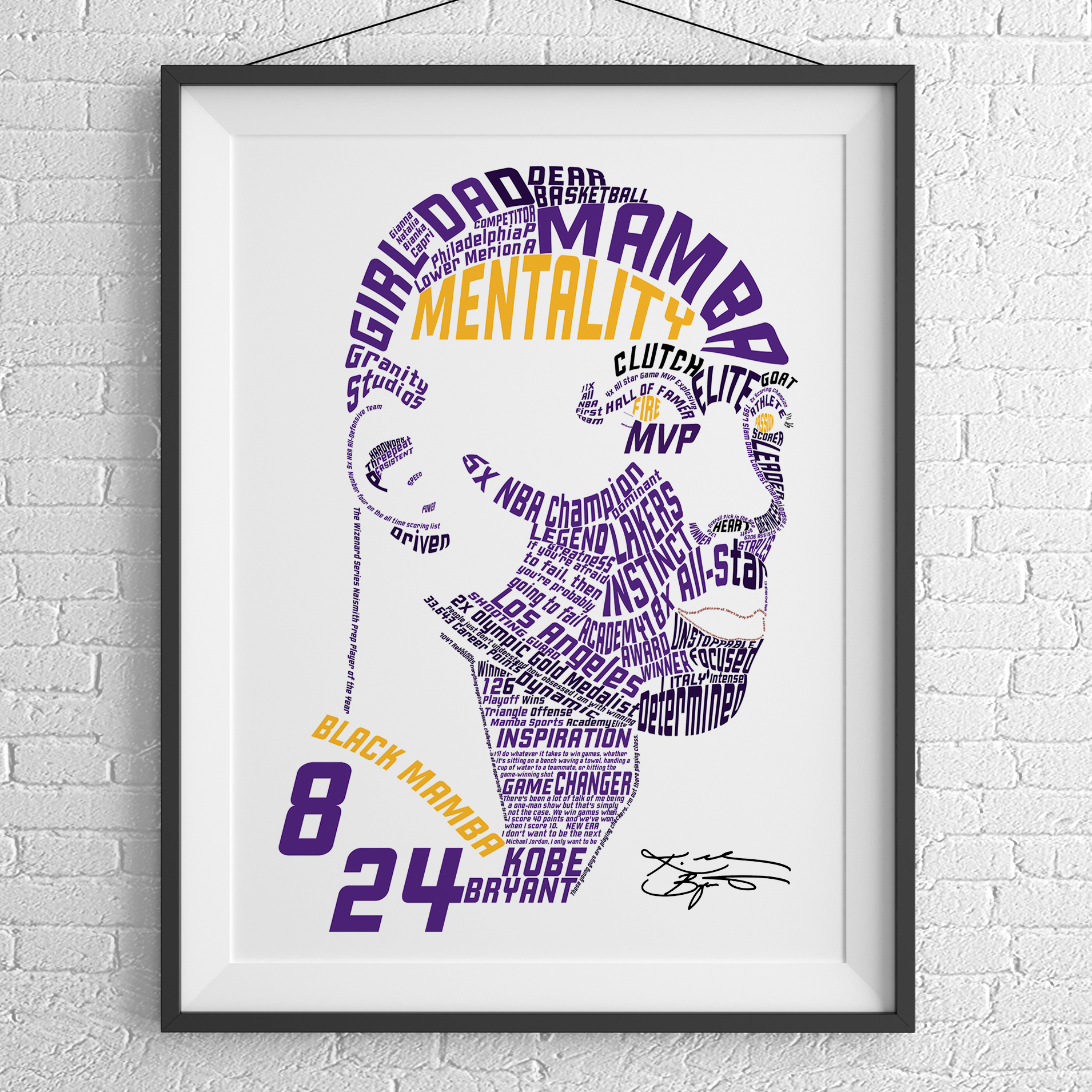 Kobe Bryant typography poster