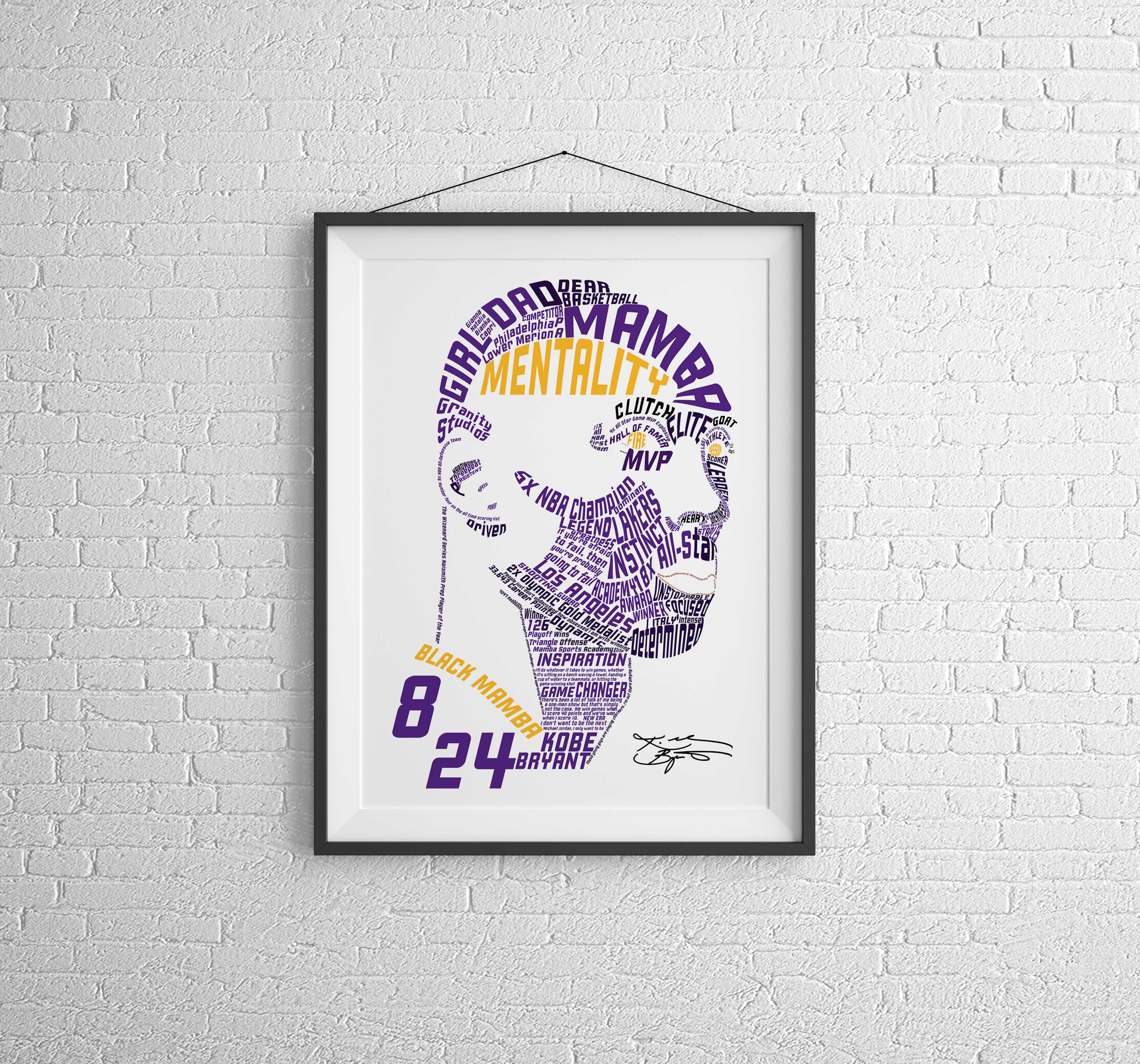 typographic poster of Kobe Bryant